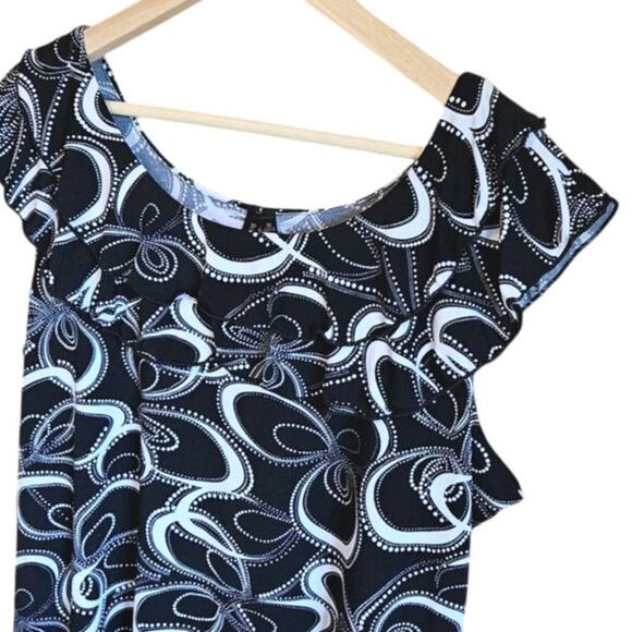 Susan Lawrance Sleeveless Top Tank Blouse Ruffle Neck Scoop Neck Women's Size 1X - Picture 2 of 7